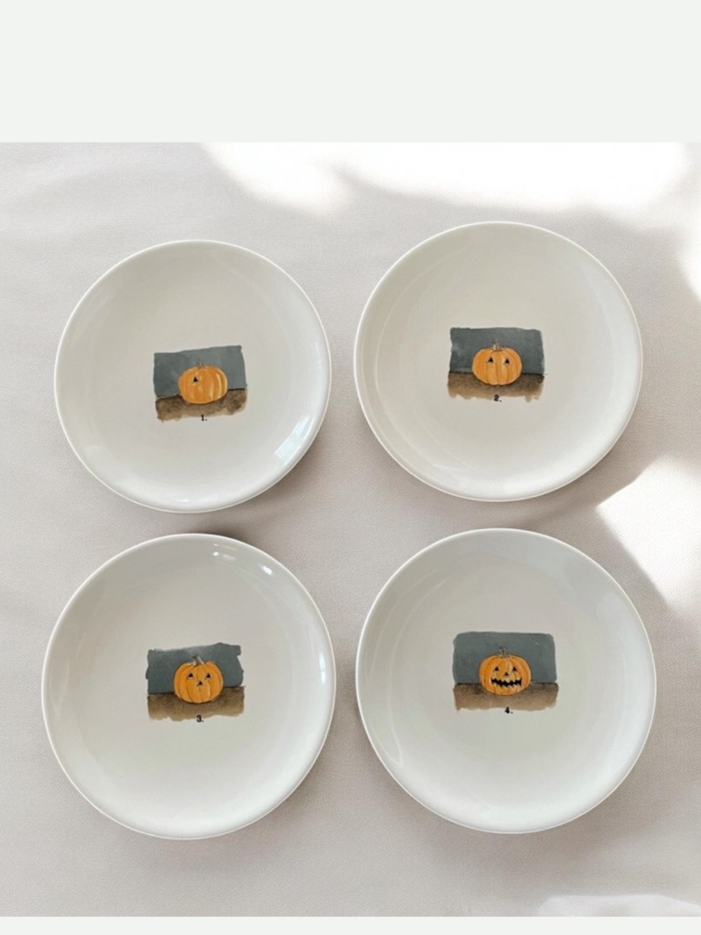Rae Dunn • Jack-o-Lantern Plates • Set of 4